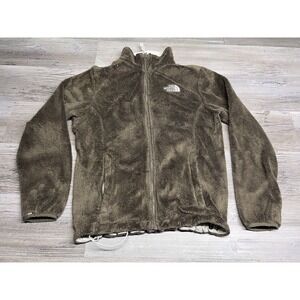 The North Face Womens Brown Fleece Full Zip Jacket Size M Cinch Adjustable Waist